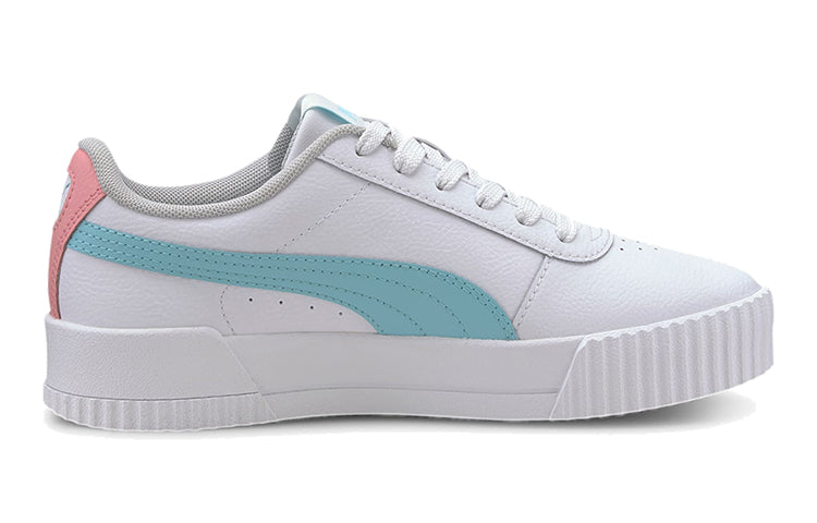 (GS) PUMA Carina L Casual Board Shoes White/Blue/Pink 370677-06