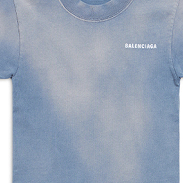 (GS) Balenciaga Back T-shirt 'Blue White' 681864TPVK14313