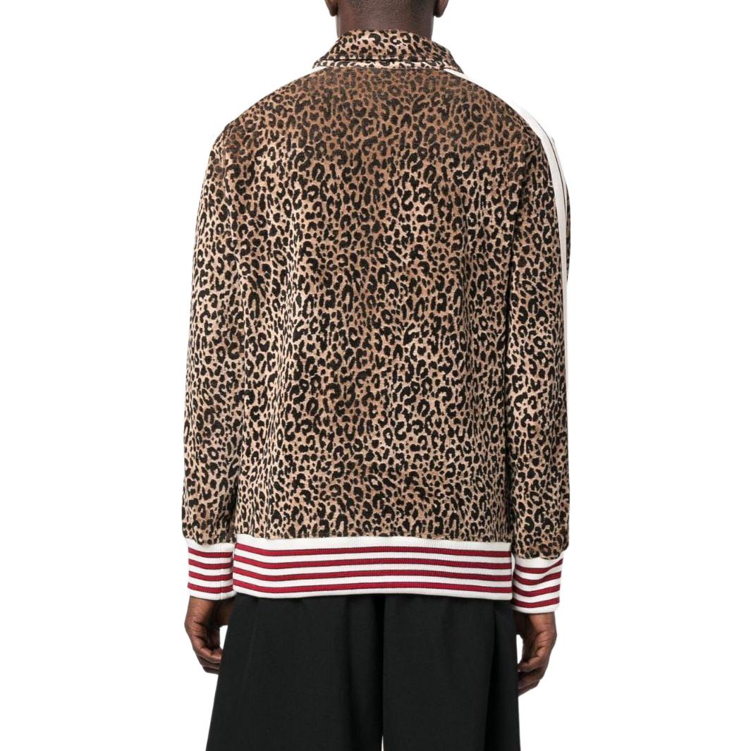 Palm Angels FW22 Leopard Print Quarterzip Track Jacket 'Gold Brown White' PMBD039F22FAB0027601