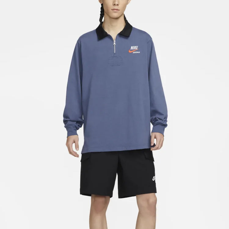 Nike Sportswear Trend Men's Rugby Tops 'Finn Blue Black' DX6754-491