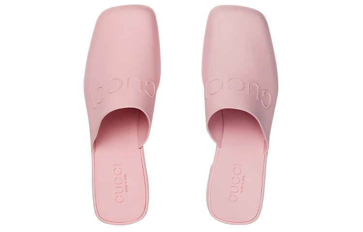 (WMNS) Gucci Logo Rubber Mule 'Pink' 725899-J8700-5815