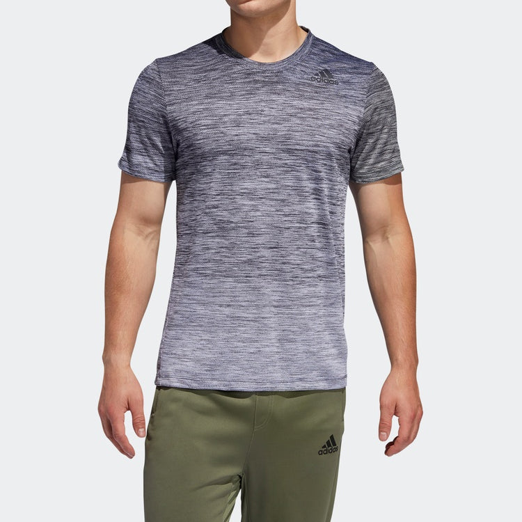 adidas Gradient Tee Training Sports Round Neck Pullover Short Sleeve Metallic Black FL4394