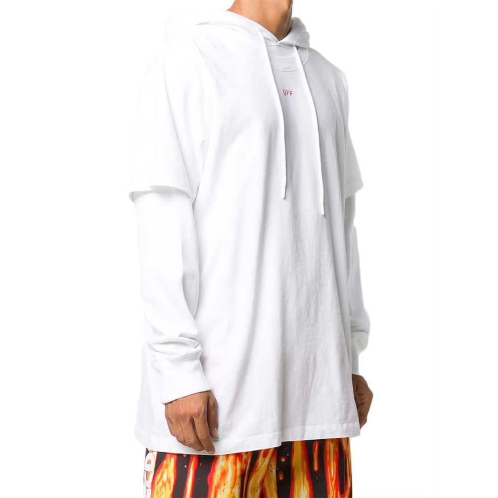Off-White FW20 Stencil Arrow Print Layered Sleeve OMBB051E20FLE0010125