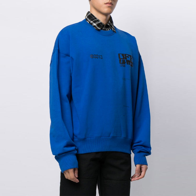 Off-White SS21 Arrow Pattern Sports Long Sleeves Loose Fit Blue OMBA035S21FLE0014510