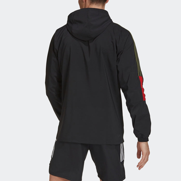 adidas Tiro Wb Aop Camouflage Printing Splicing Soccer/Football Sports Hooded Jacket Black GU8187