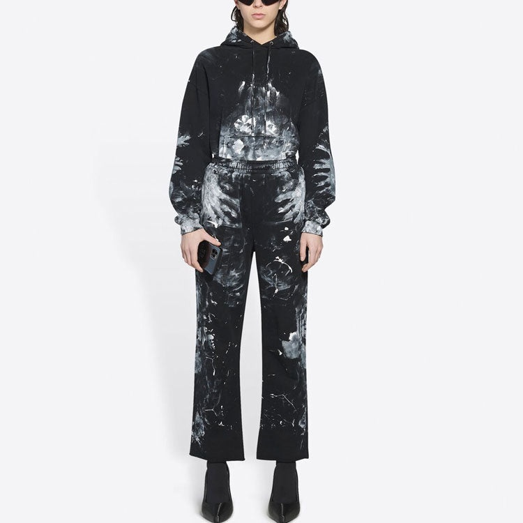 Balenciaga Painter Sweatpants 'Black White' 641589TKVG21070