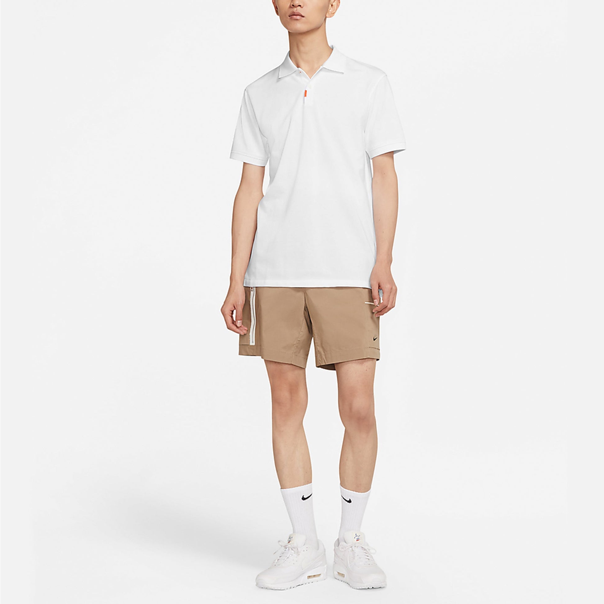 Nike Slim Fit Athleisure Casual Sports lapel Short Sleeve Polo Shirt White DB3296-100