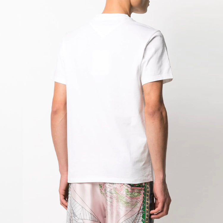 Men's KENZO SS21 Small Tiger Head Pattern Embroidered Round Neck Short Sleeve White FB55TS0034SA-01