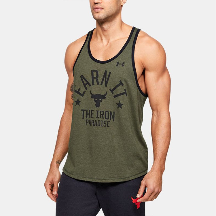 Under Armour Project Rock Pain Into Power Tank Top 'Olive Green' 1353922-315