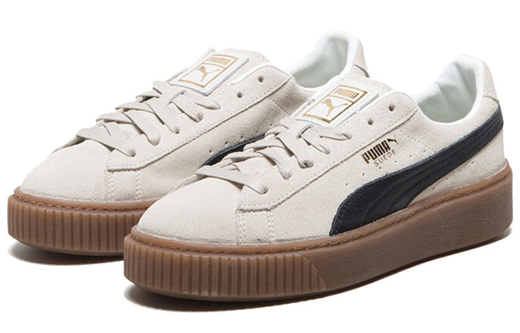 (WMNS) PUMA Suede Platform Core 'Whisper White Black' 363559-01