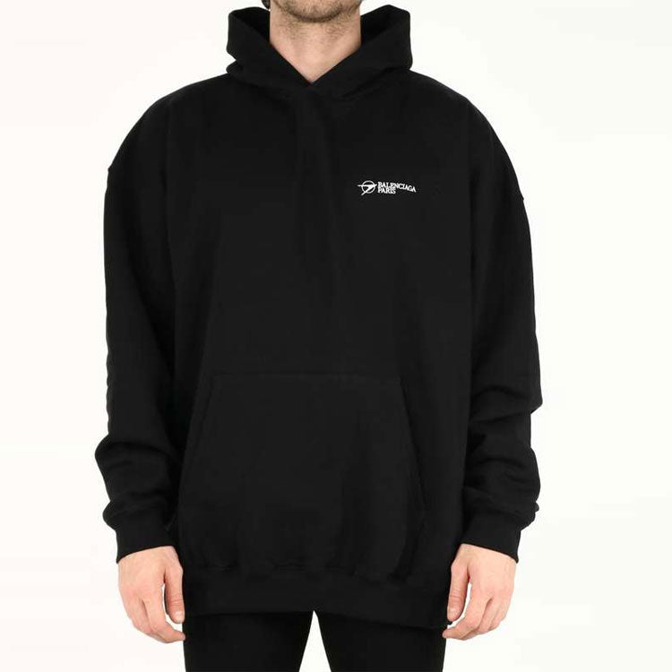 Men's Balenciaga SS21 Cotton Large hooded Long Sleeves Black 620973TKV871070