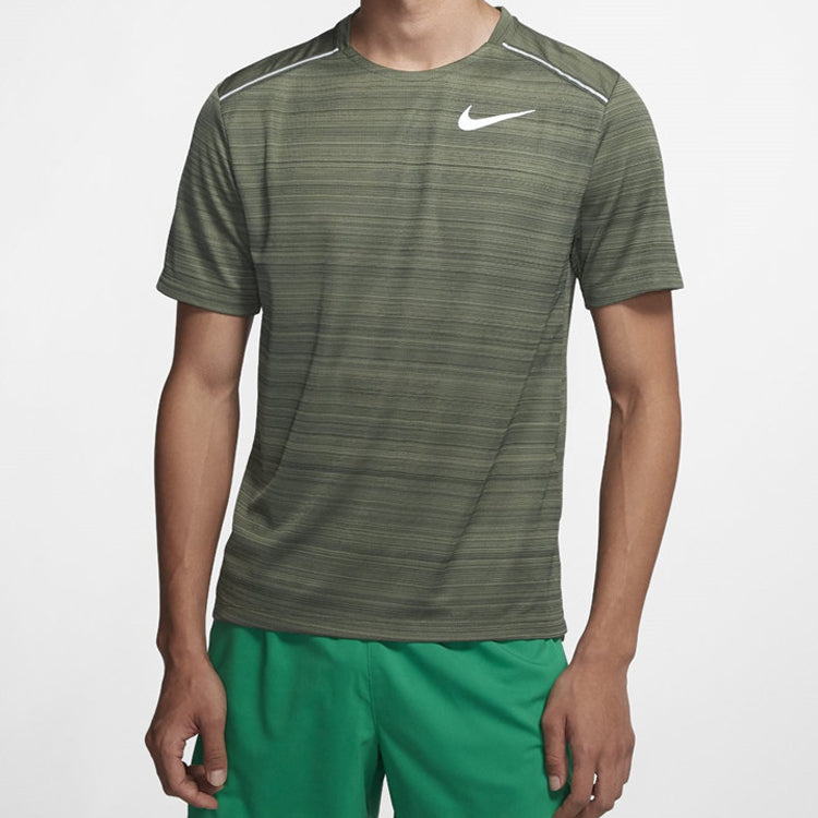 Nike DRI-FIT MILER Running Quick Dry Short Sleeve Blue AJ7566-326