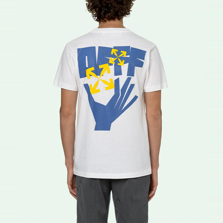 Off-White SS21 Back Logo Printing Short Sleeve White OMAA027R21JER0050140