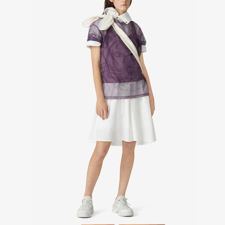 KENZO Pattern Printing Short Sleeve Purple T-Shirt FB52TS6464PM-82