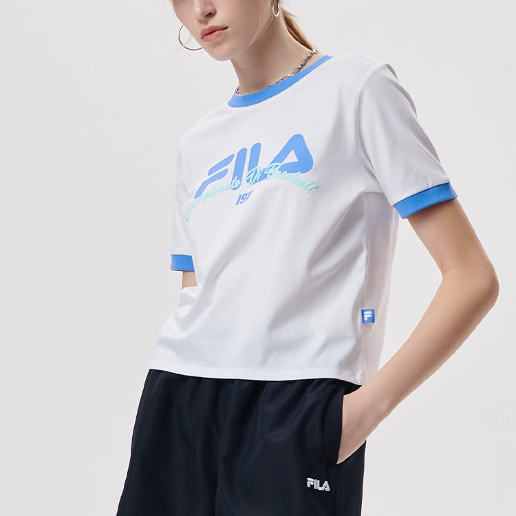 FILA FUSION Baseball Casual Sports Breathable Short Sleeve White T11W132109F-WT