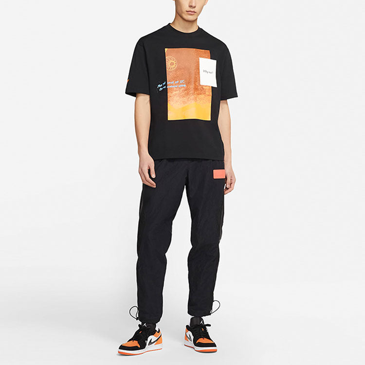 Air Jordan Why Not? Casual Sports Printing Pattern Short Sleeve Black DC3248-010