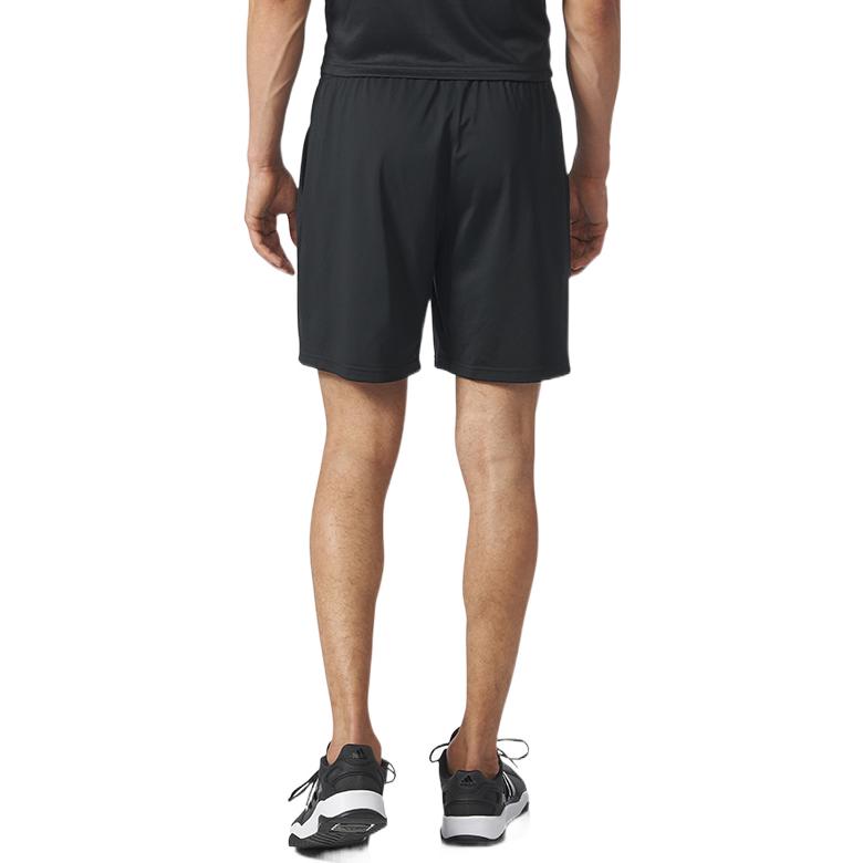 adidas Solid Color Elastic Waistband Casual Shorts Black BR2565