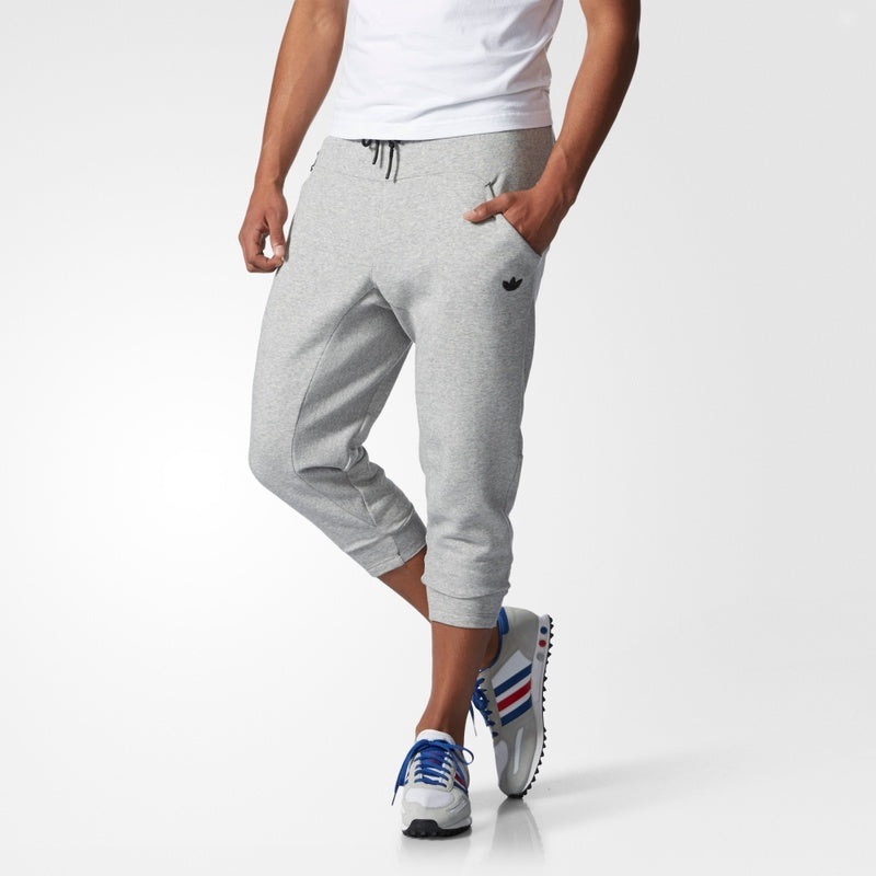 adidas originals Athleisure Casual Sports Knit Cropped Pants Gray AB9282