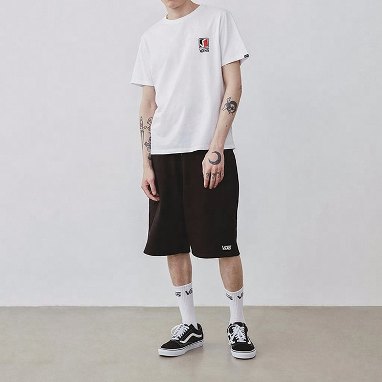 Men's Vans Logo Printing Round Neck Short Sleeve White VN0A4P4GWHT