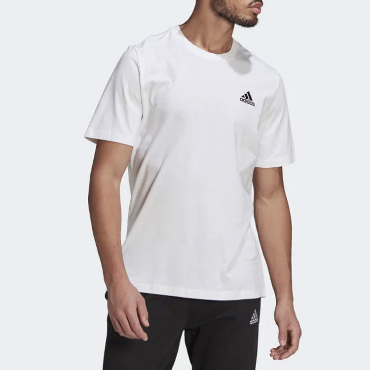 adidas Athleisure Casual Sports Running Training Round Neck Short Sleeve White GK9640