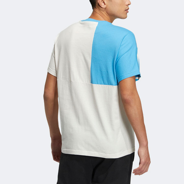adidas neo M Brand Tee 2 Contrasting Colors Alphabet Printing Sports Short Sleeve Blue White HS8826