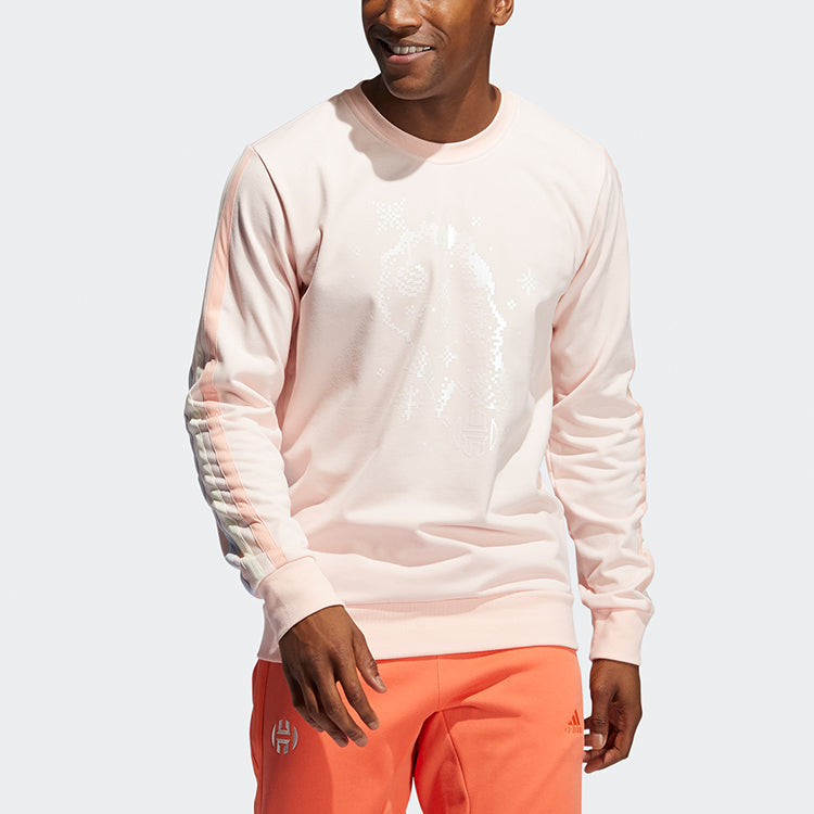 adidas Decorate Cr Basketball Casual Sports Stripe Round Neck Pink GU0508