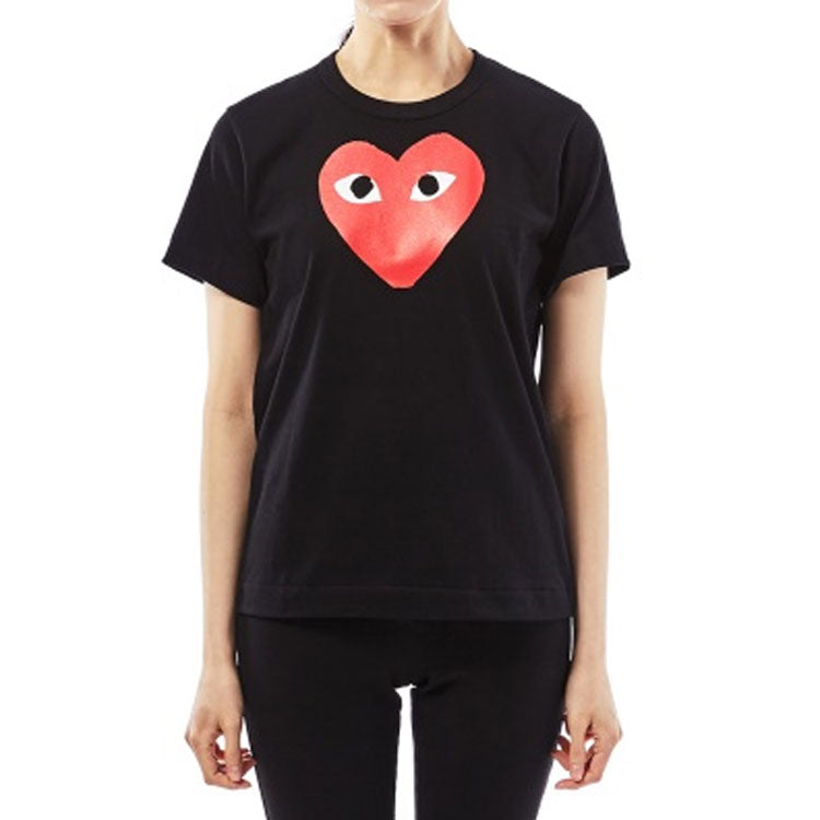 (WMNS) COMME des GARCONS PLAY T-Shirt Large Red Heart 'Black' AZ-T111-051-1