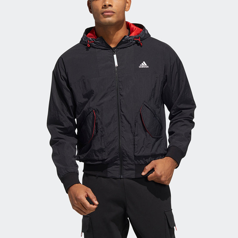 adidas Cny Lite Wvjk limited Casual Sports Woven Hooded Jacket Black HC0266