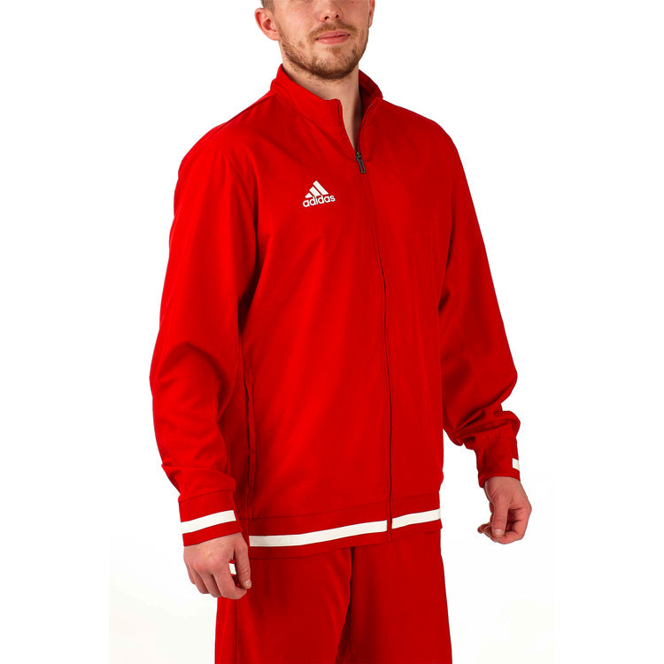 adidas Solid Color Zipper Sports Jacket Red DX7344