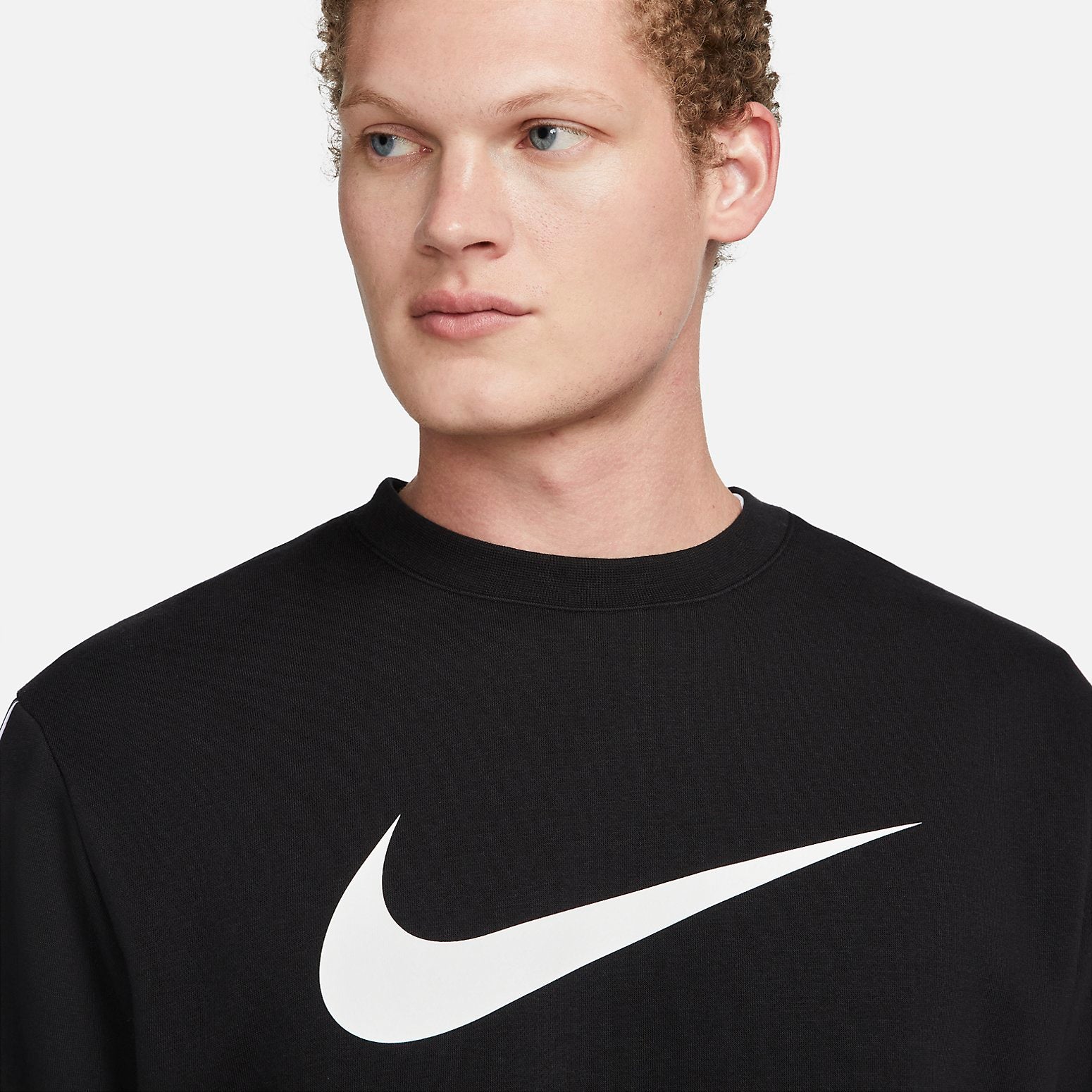 Nike Sportswear Repeat Fleece Sweatshirt 'Black White' DX2029-011