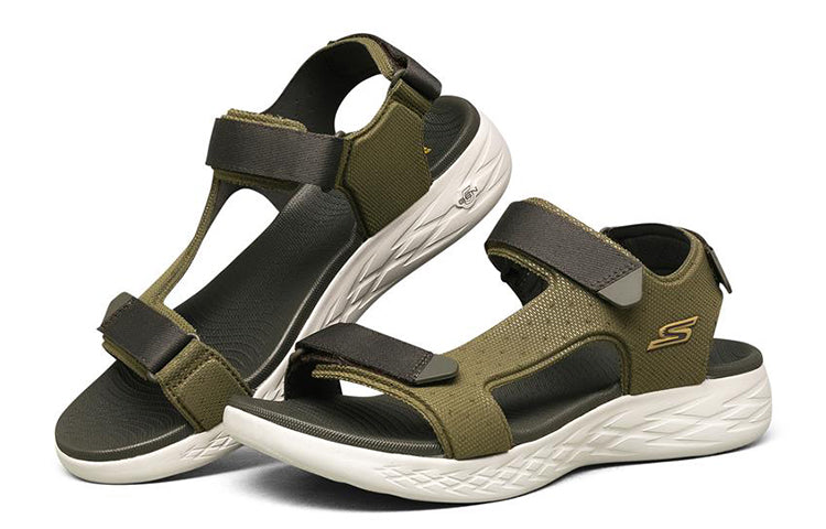 Skechers On The Go 600 Velcro Olive Green Sandals 55383-OLV