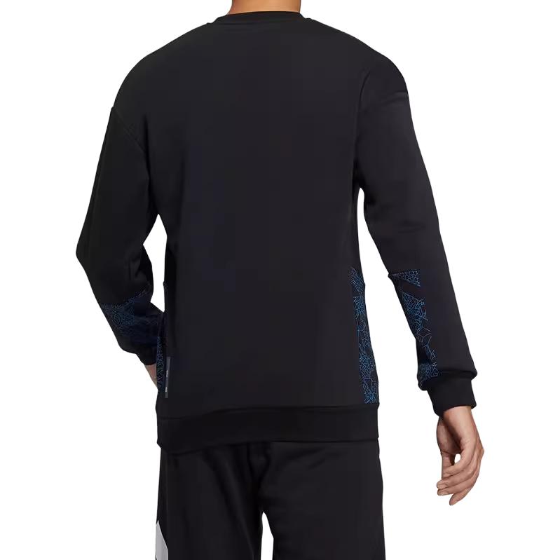 adidas Crew Sweatshirts 'Black Blue' HE2912