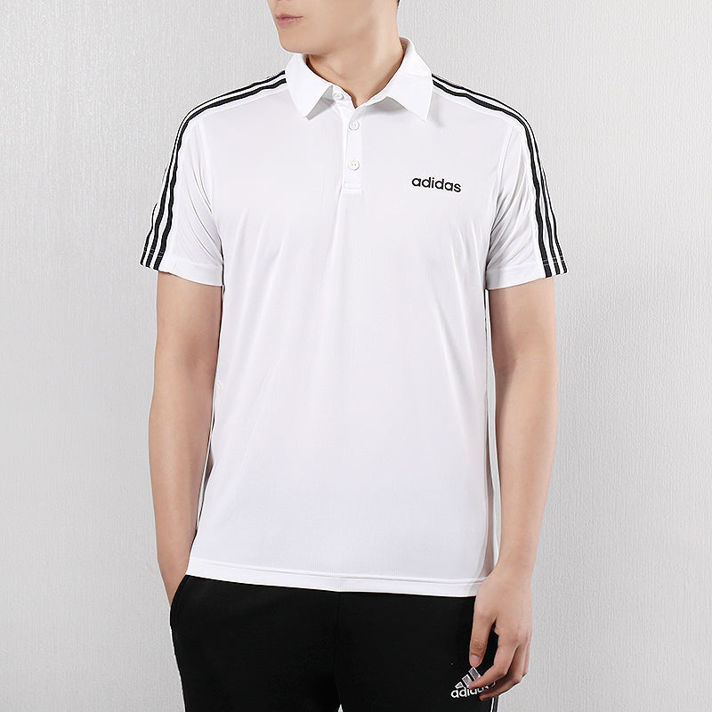 adidas D2m 3s Polo Logo Printing Sports Short Sleeve polo White DU1258