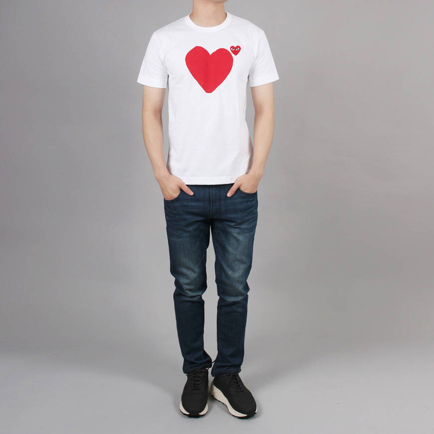 COMME des GARCONS PLAY Red Emblem No Eyes T-Shirt 'White' AZ-T222-051-1
