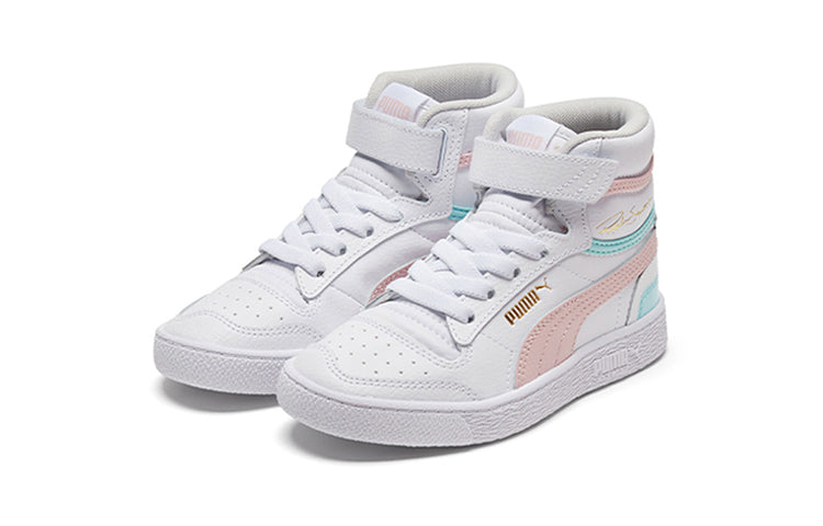 PUMA Ralph Sampson Mid Autumn (Big Kids) Casual Shoes White/Blue/Pink 373811-03