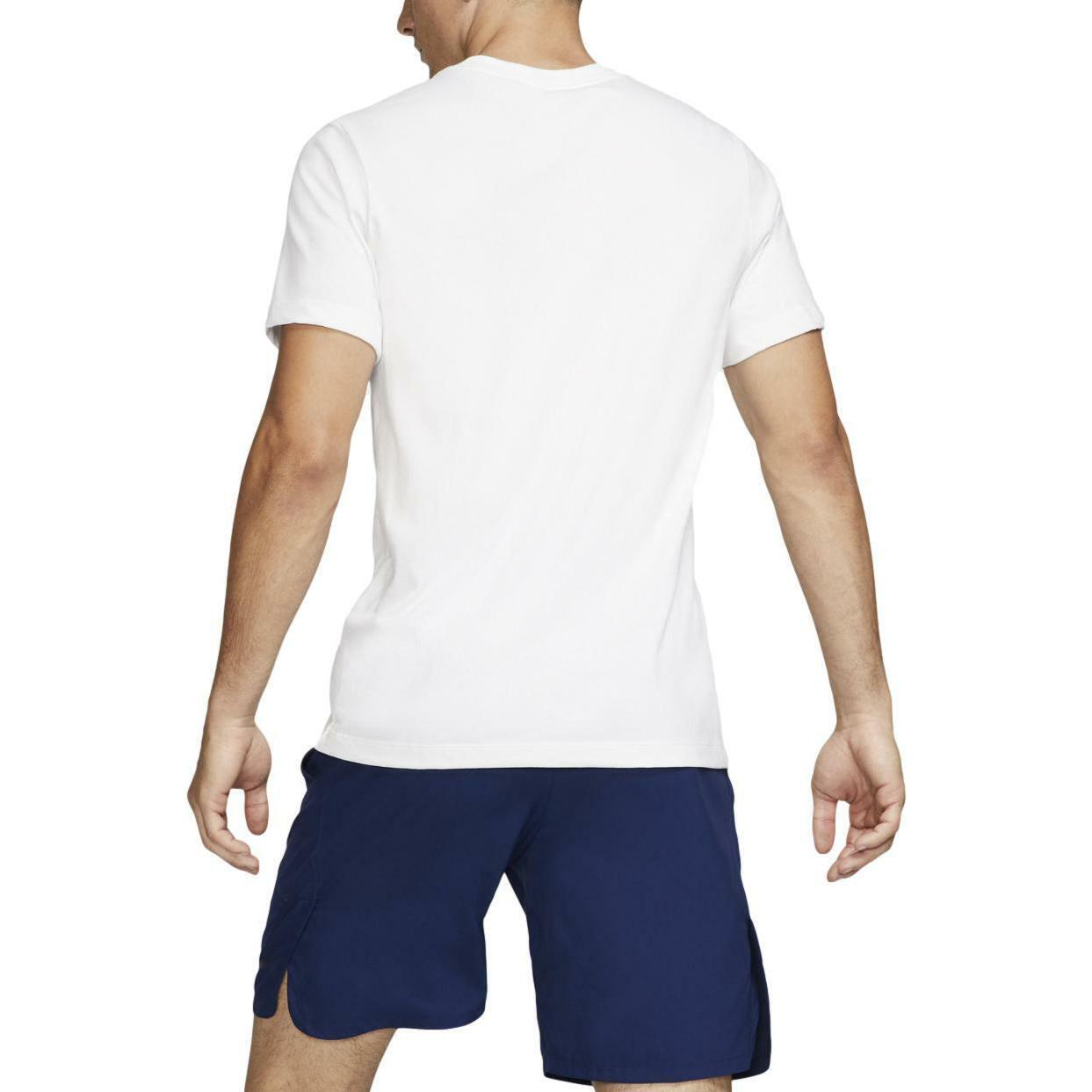 Men's Nike Dri-Fit Logo Printing Round Neck Short Sleeve White T-Shirt CK0455-100