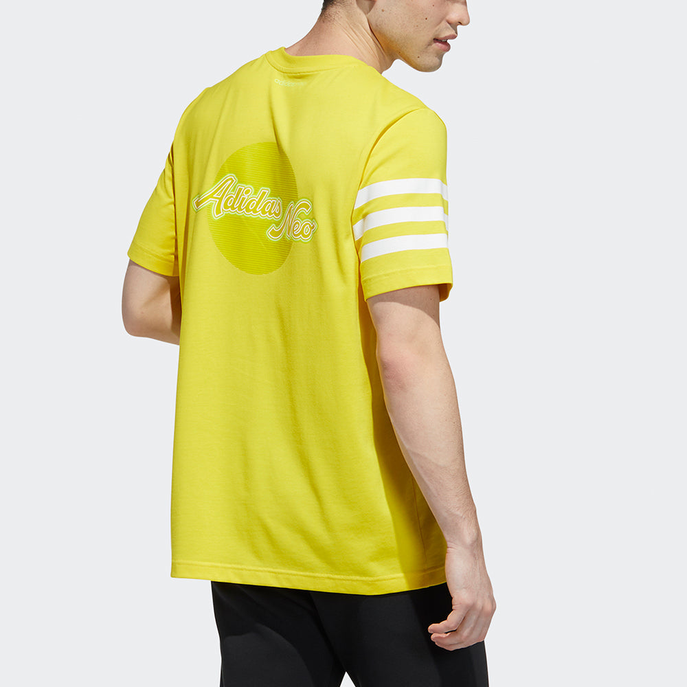 adidas neo Casual Sports Round Neck Short Sleeve Yellow GP5695