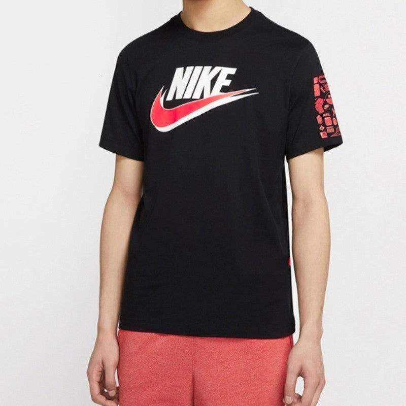 Men's Nike Casual Sports Round Neck Loose Short Sleeve Black T-Shirt DM6962-010