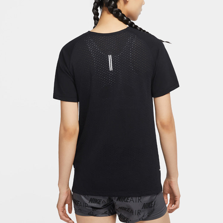 (WMNS) Nike Breathe Tailwind Dri-FIT Running Short Sleeve Black CZ8521-010