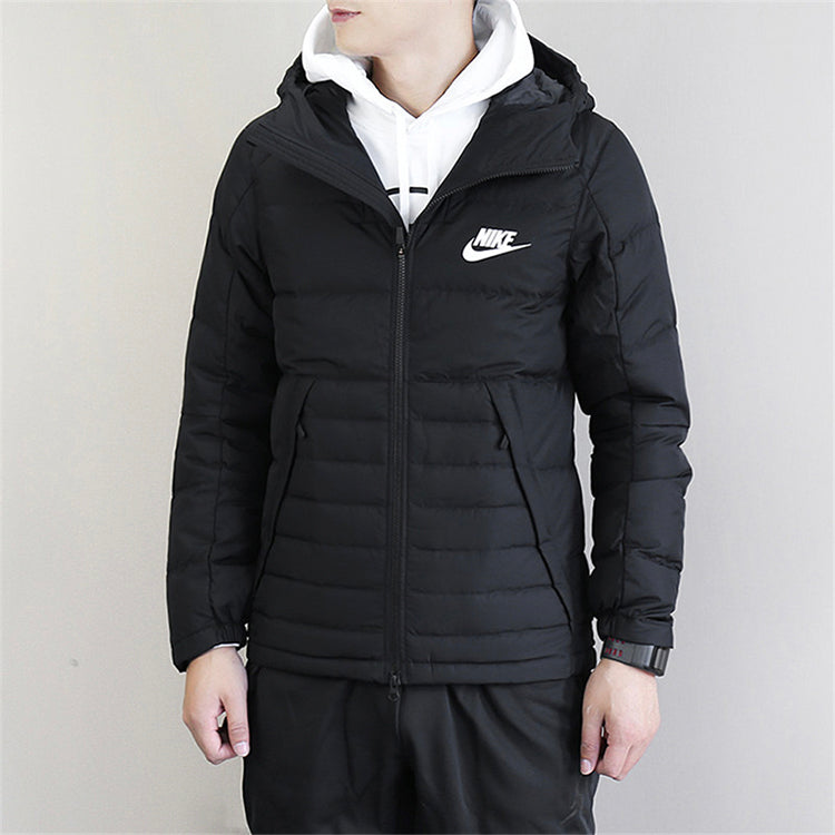 Men's Nike Stay Warm Hooded Down Jacket Black 806862-012