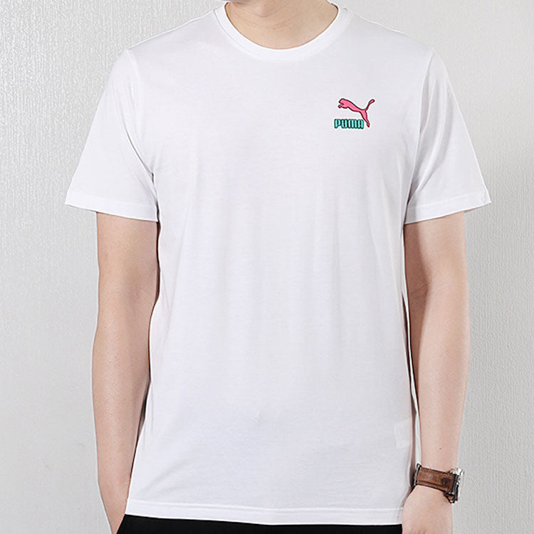 PUMA Back Large Logo Loose Short Sleeve White 579124-02