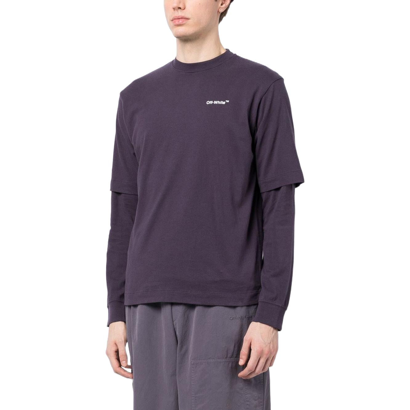 Off-White Caravaggio-Print Long-Sleeve Tee OMAB068F22JER0013501