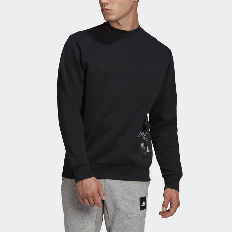 adidas Logo Print Side Pocket Casual Collar Sports Men's Black FS4293