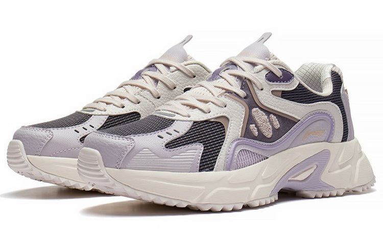 (WMNS) Li-Ning Casual Lightweight Low-Top Sneakers 'Beige Purple' ARLS022-3