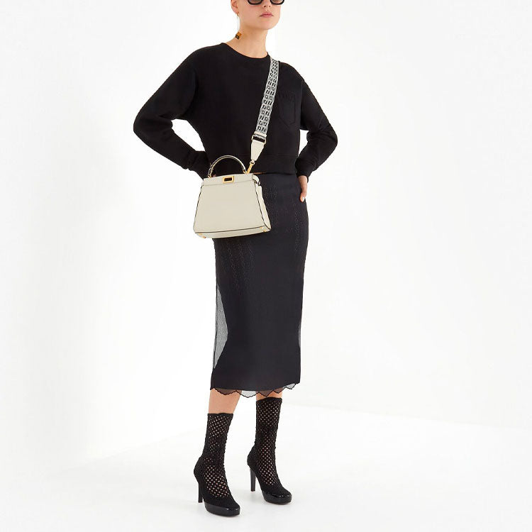 (WMNS) FENDI SS21 Solid Color Knit Short Sports Hoodie Black FS7427AFLBF0GME