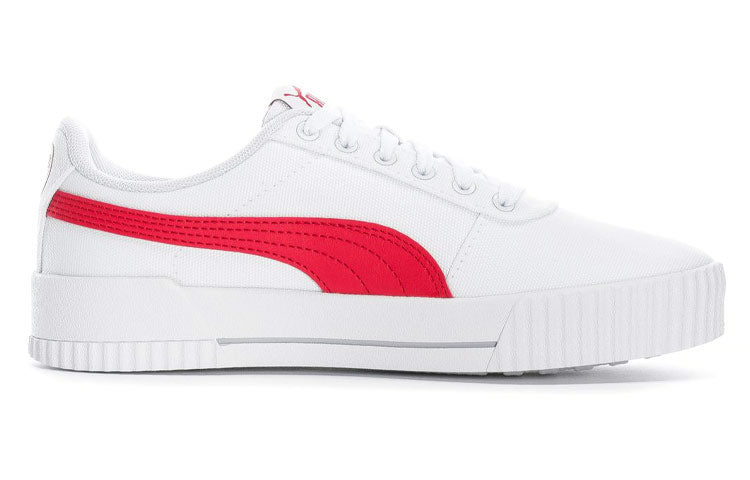(WMNS) PUMA Carina Canvas Sneakers White/Red 368669-04