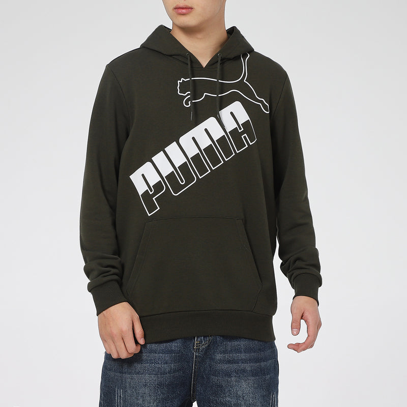PUMA Big Logo Hoodie 'Army Green White' 588667-70