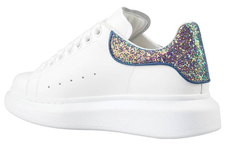 (WMNS) Alexander McQueen Oversized Sneaker 'White Petrol Blue Glitter' 558945WICG59994