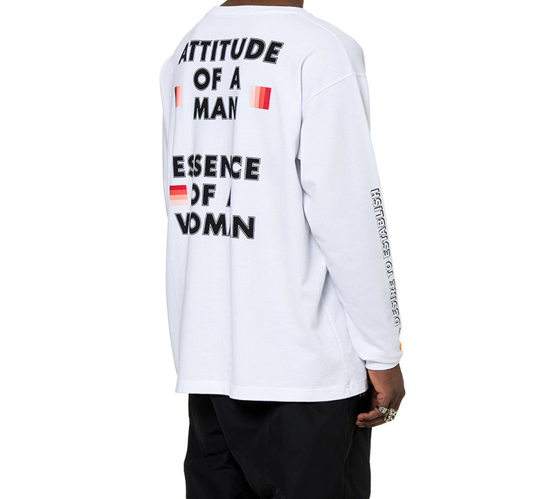 Men's HERON PRESTON Printing Long Sleeves White HMAB002F186000151088