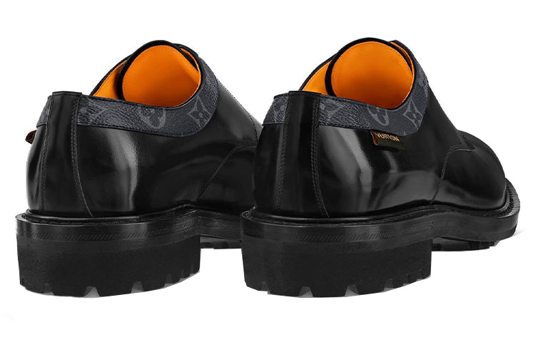 LOUIS VUITTON Voltaire Derby Shoes 'Black with Monogram Colar' 1A8Y3A